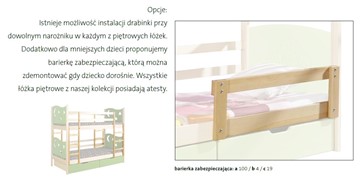 KEVIN łóżko piętrowe sosnowe bez materacy