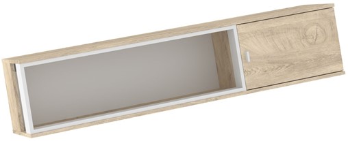 meble GAVES 16 szafka półka wisząca ścienna loft dąb endgrain biały