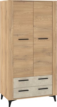 meble MIGES 12 szafa z szufladami drążkiem na nóżkach dąb cremona granada m