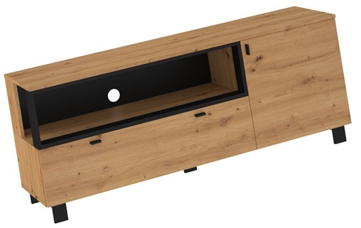 meble GAVES 13 komoda stolik szafka RTV loft do salonu dąb artisan czarny