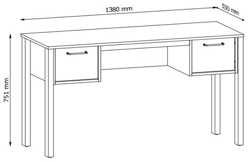 meble INDYGO B2S biurko młodzieżowe z szufladami do pracy nauki wotan ziele