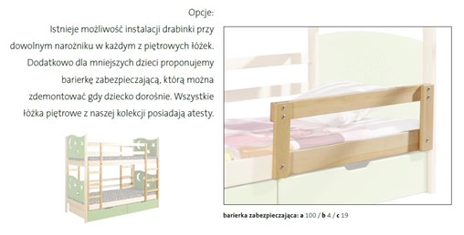 BORYS łóżko sosnowe B1+B3 bez materaca