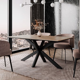 WERO nowoczesny loftowy stół do salonu jadalni 160x90 dąb wotan czarny