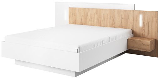 Meble D3L I nowoczesne łóżko 160 z szafkami nocnymi z oświetleniem bez mat.