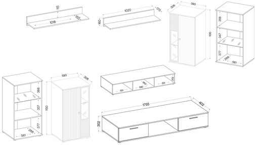 meble SALSA MDF meblościanka matera / biały