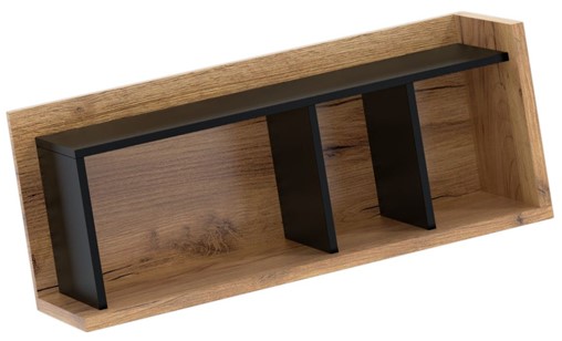meble DOX 04 półka wisząca ścienna na książki dąb craft złoty czarny