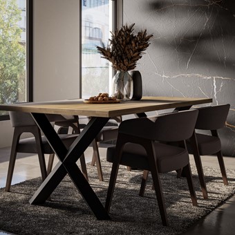 MALMO LINEAR duże biurko stół do jadalni salonu dąb olejowany lite drewno