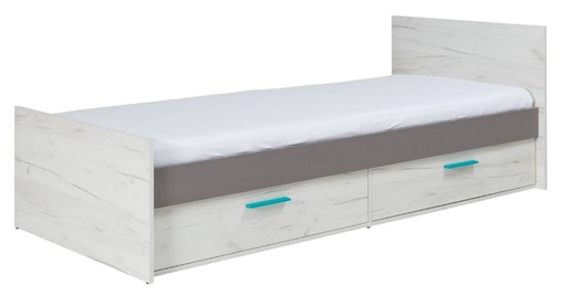 meble REST 05 łóżko bez mat. craft biały /popiel