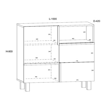 meble LARS _01 komoda 1d2s