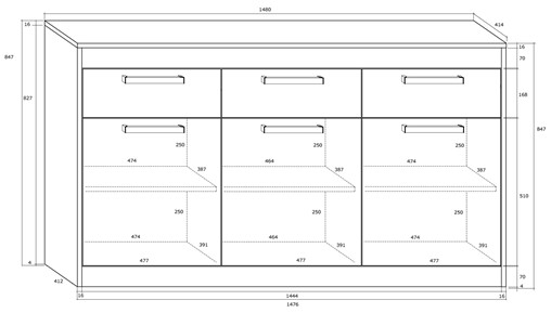 meble EMAX 10 komoda 3D3S