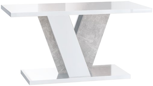VINEY MINI nowoczesny stolik kawowy ława 110x70 do salonu biały poł. beton
