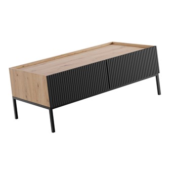meble KOME 03 ława stolik kawowy z szufladami do salonu dąb artisan czarny