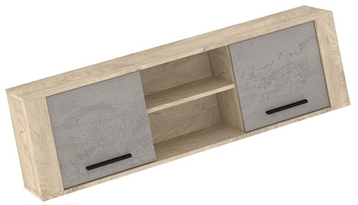 meble MIGES 13 szafka półka wisząca ścienna dąb endgrain beton szary