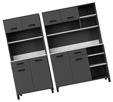 meble kuchenne LINDA bufet 80+120 szafka kawiarka kredens antracyt beton sm