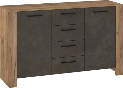 meble DELIS 03 duża komoda z szufladami drzwiami do salonu craft złoty gr b