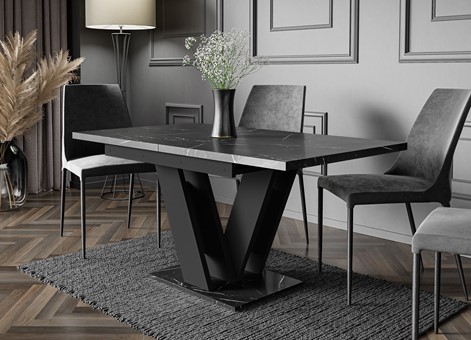 MASIV nowoczesny stół rozkładany do salonu jadalni 120x80 marmur roy czarny