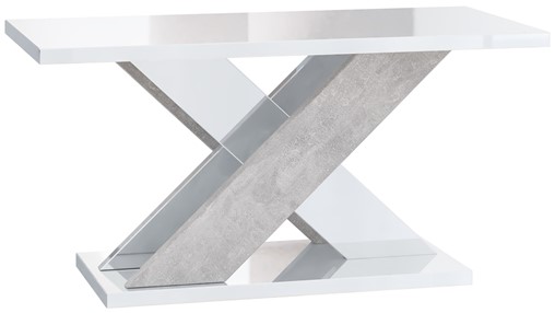 XAO nowoczesny stolik kawowy ława 110x70 do salonu biały połysk / beton
