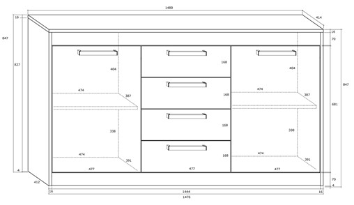 meble EMAX 08 komoda 2D4S