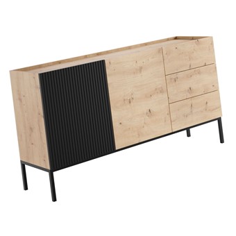 meble KOME 13 duża komoda z szufladami na nóżkach do salonu artisan czarny
