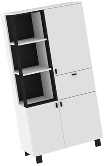 meble GAVES 09 szafka regał z półkami loft do salonu biały czarny