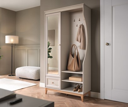 meble WINDSOR garderoba przedpokój z lustrem na nóżkach kaszmir cashmere