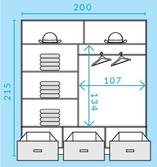 CA21-20 szafa przesuwna z szufladami lustrem lamelami do sypialni biała UBP
