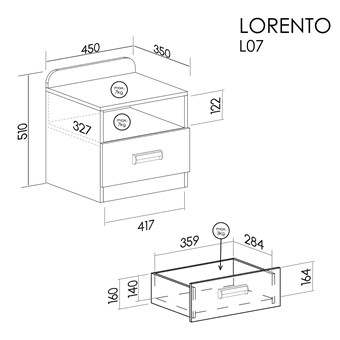 meble LORENTO 12 szafka nocna