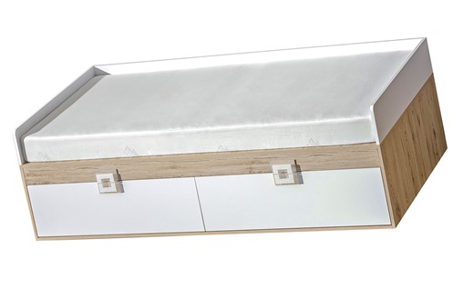 meble NICO 14 łóżko dziecięce młodzieżowe 90x200 bez mat. dąb biały dąb