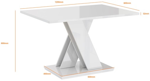 BRONX MINI nowoczesny stolik kawowy ława 120x60 do salonu biały połysk