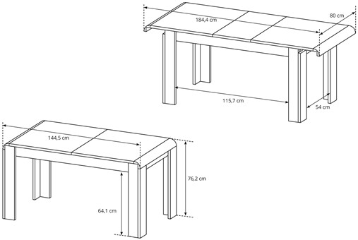 Meble KIMI K stół rozkładany do salonu jadalni 144x80+40 dąb sonoma