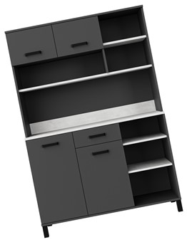 meble kuchenne LINDA bufet 120 szafka kawiarka kredens antracyt beton smart