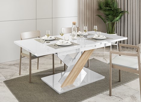 BRONX nowoczesny stół rozkładany 140/180x80 do salonu jadalni biały sonoma