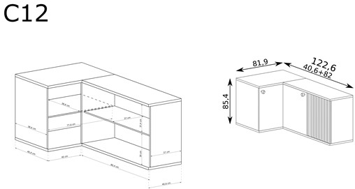meble CALI 12 komoda narożna