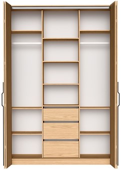 BARI 170 wysoka duża szafa z szufladami do przedpokoju sypialni dąb bookmat