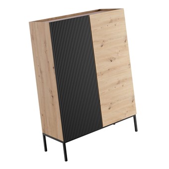meble KOME 05 komoda szafka z drzwiami do salonu na nóżkach artisan czarny