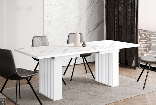 CO1 nowoczesny stół rozkładany do salonu kuchni jadalni 160/240x80 mar/biał