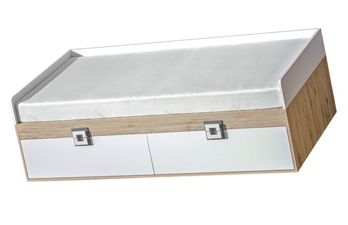 meble NICO 14 łóżko dziecięce młodzieżowe 90x200 bez mat. dąb biały popiel