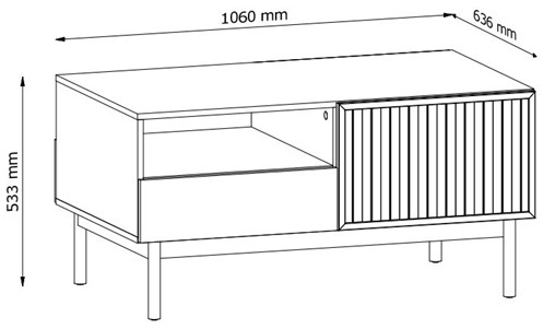 meble SAORI ST stolik kowowy ława z szufladami na nóżkach do salonu cremona