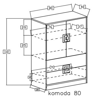 meble NICO _09 komoda 80 dąb jasny / biały