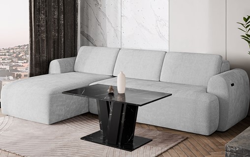 MU1 ława nowoczesny stolik kawowy 100x60 do salonu marmur royal czarny