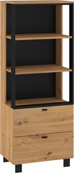 meble GAVES 08 regał z szufladami półkami do salonu loft dąb artisan czarny