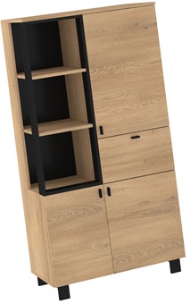 meble GAVES 09 szafka regał na książki loft do salonu dąb cremona czarny