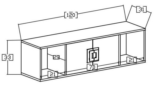 meble NICO 12 szafka półka wisząca ścienna na książki dąb jasny biały róż