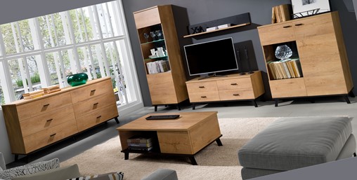 meble JOHN 2 #4 komoda witryna szafka RTV półka wisząca stolik kawowy lefka