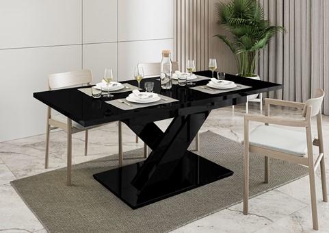 BRONX nowoczesny stół rozkładany 140/180x80 do salonu jadalni czarny połysk