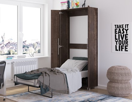 Półkotapczan pionowy łóżko chowane w szafie TEDDY 90 dąb grange