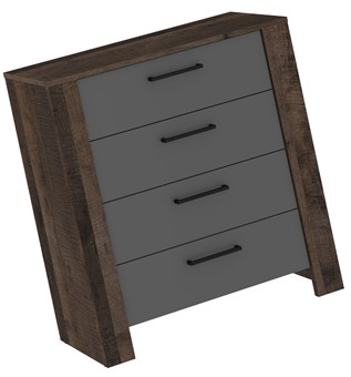 meble DELIS 05 komoda z szufladami do salonu sypialni dąb grange grafit