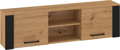 meble DELIS 13 szafka półka wisząca ścienna z drzwiami dąb artisan czarny