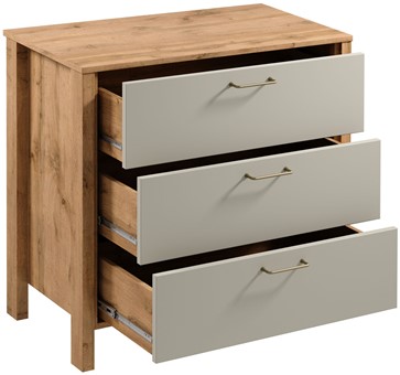 meble INDYGO K3S komoda z szufladami do salonu sypialni dąb wotan beż