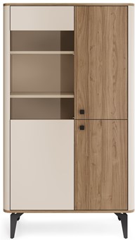 meble AURENA 03 nowoczesna niska witryna na nóżkach orzech cashmere